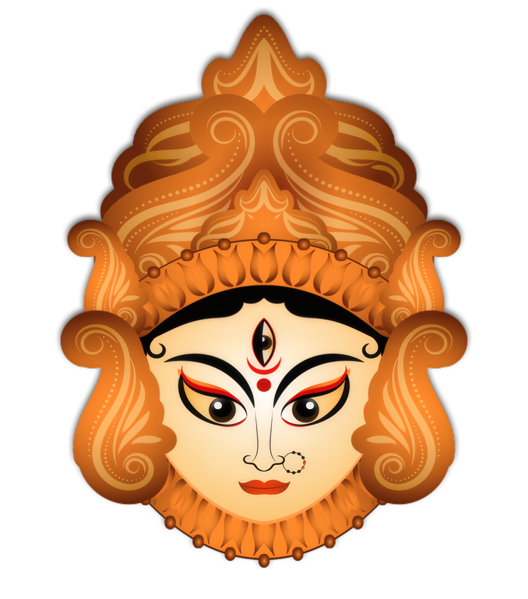 Painted face of Devi Durga