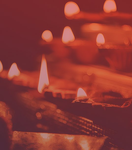 Lamps burning in the hall