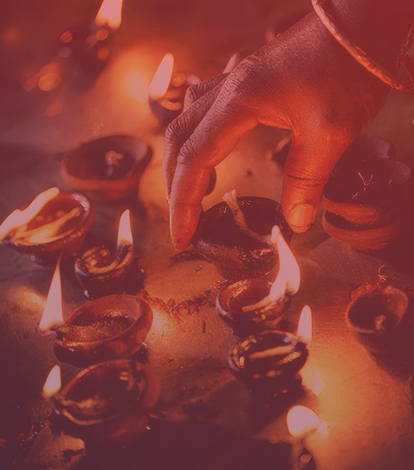 Lamps offered during archana