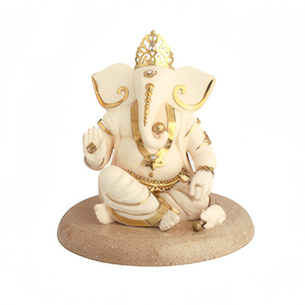 Marble Ganesha On Lotus