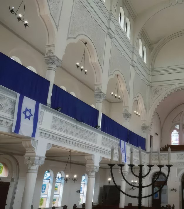 The sanctuary with its menorah
