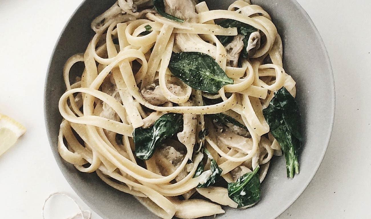 Fettuccine With Spinach And Parmesan