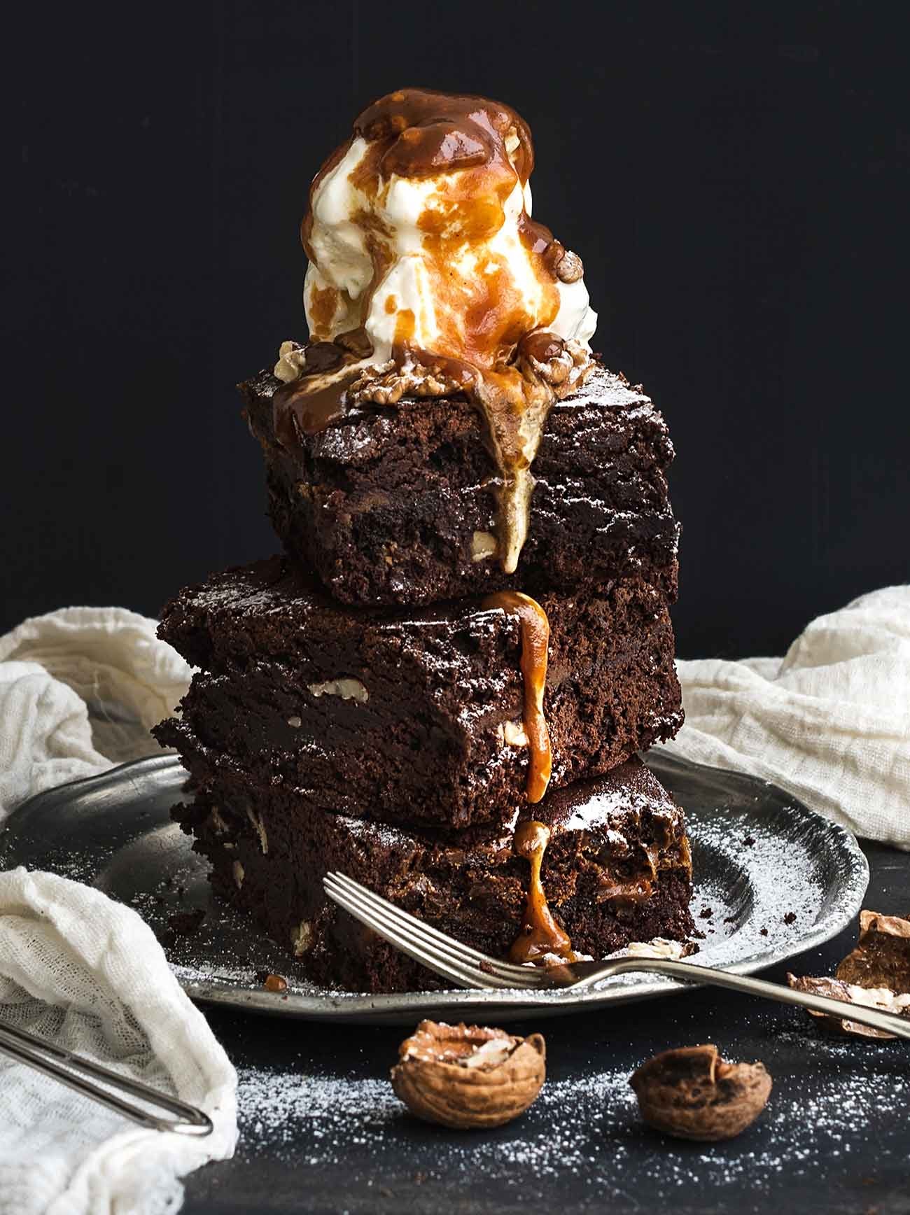Fudgy Brownies With Salted Caramel