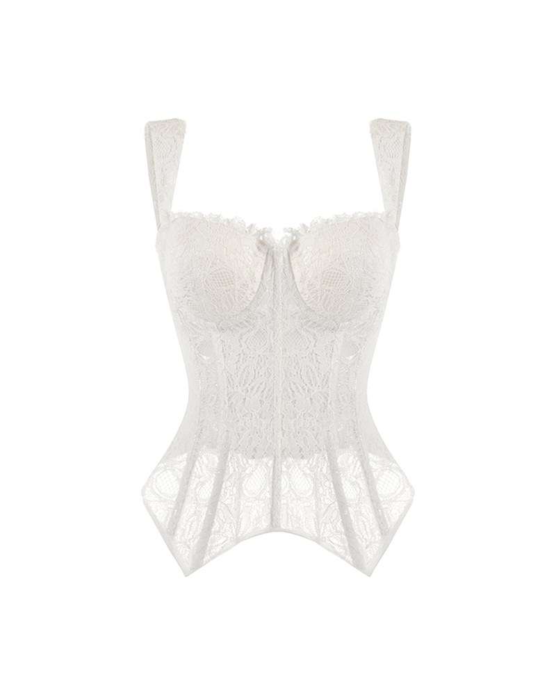 Ondine Lace Bustier in Ivory