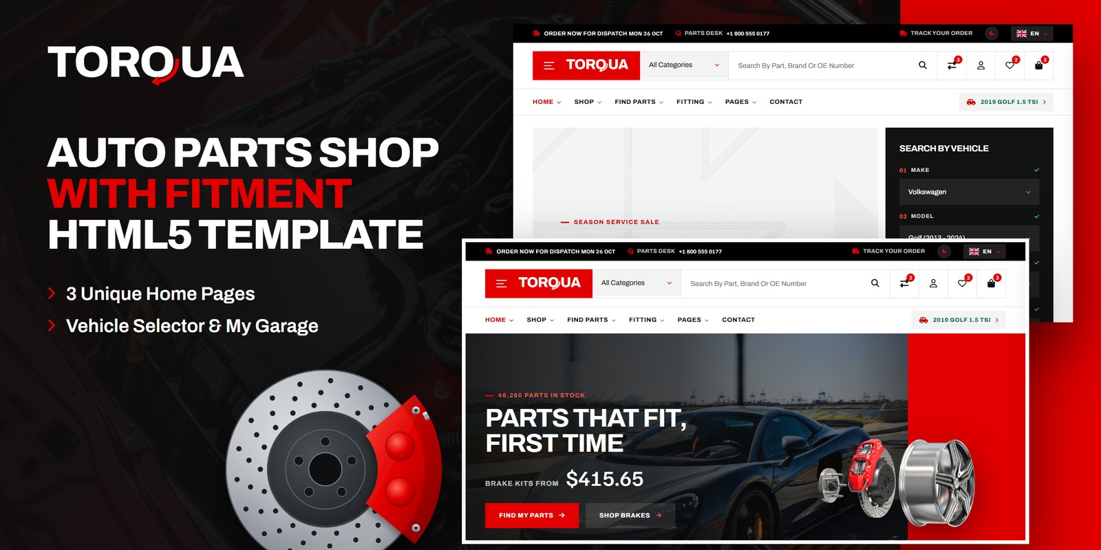 Torqua template home pages