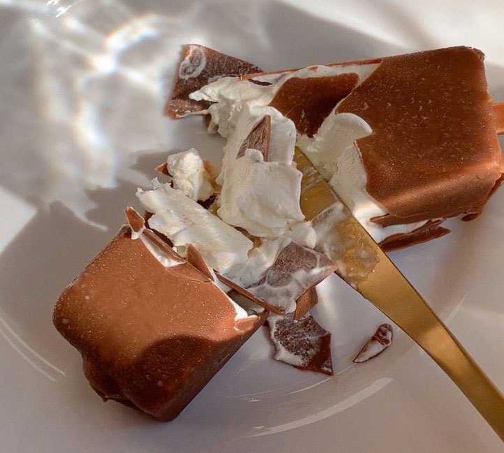 A chocolate dessert finished with coconut