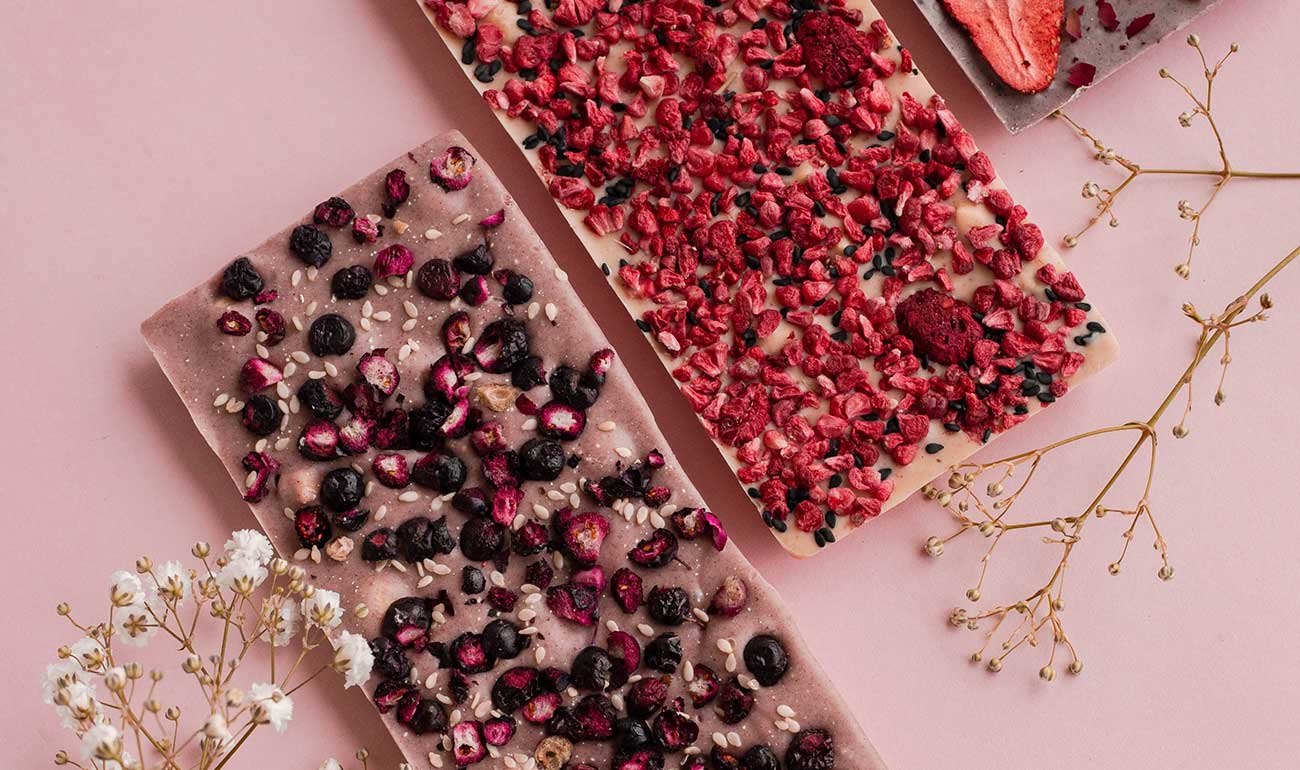 Ruby chocolate bark