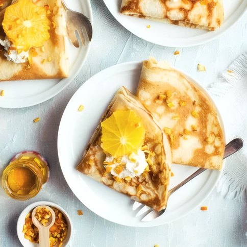Crepes with orange and honey