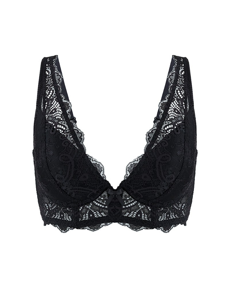 Mirelle Lace Plunge in Black