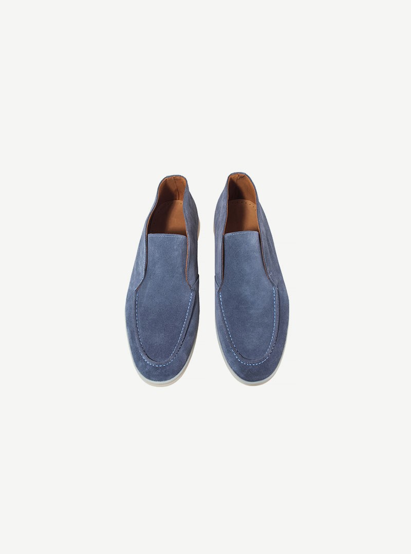 Suede Slip-On Loafers, Lake Blue