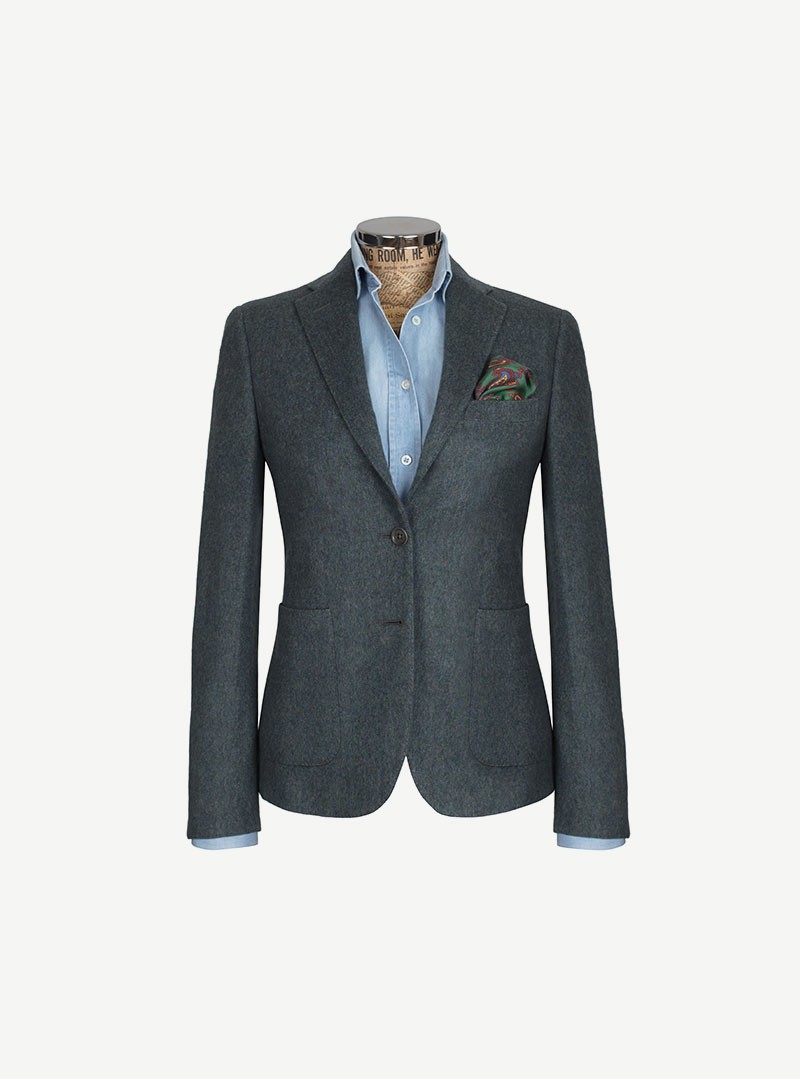 Tailored Tweed Jacket, Moss