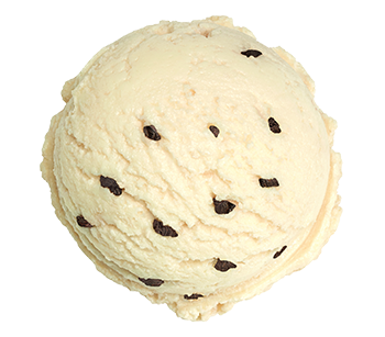 A scoop of Vanilla Bean Chip
