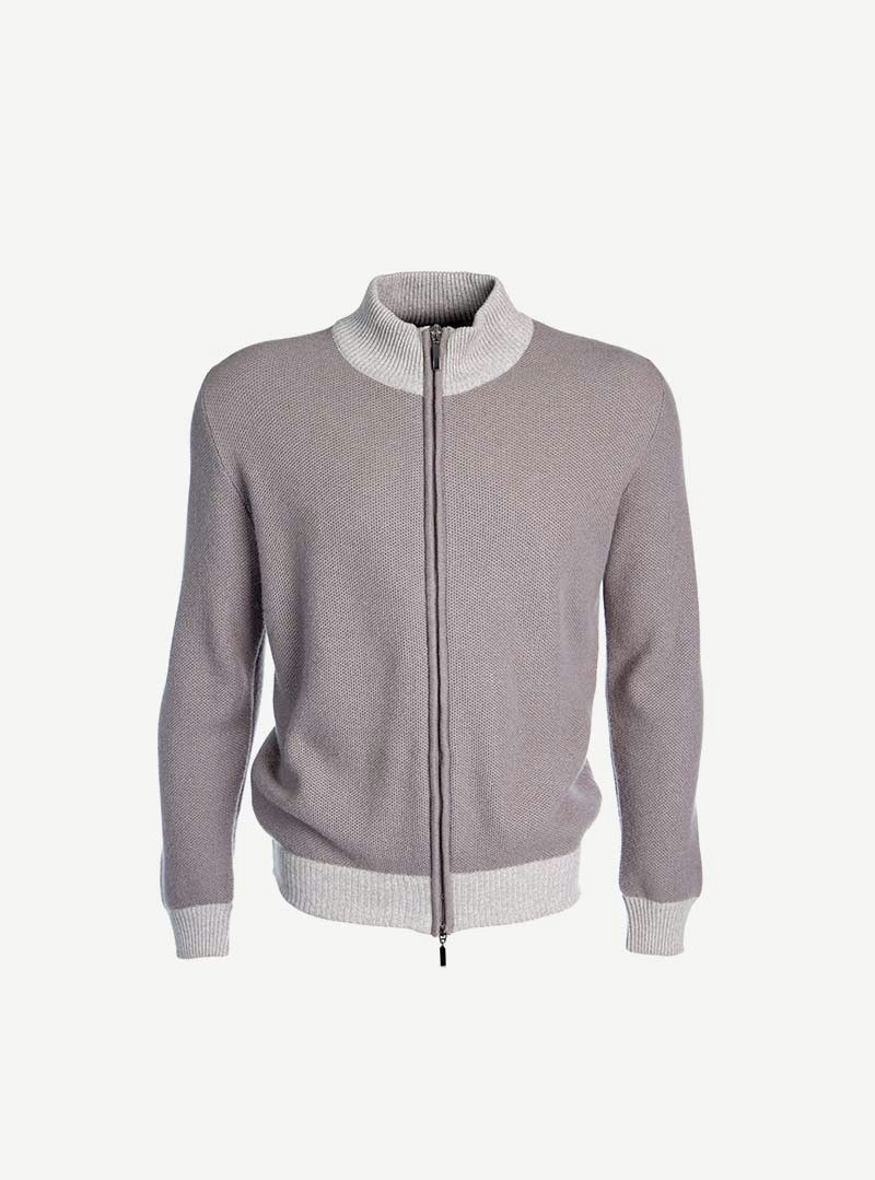 Knitted Zip Jacket, Heather