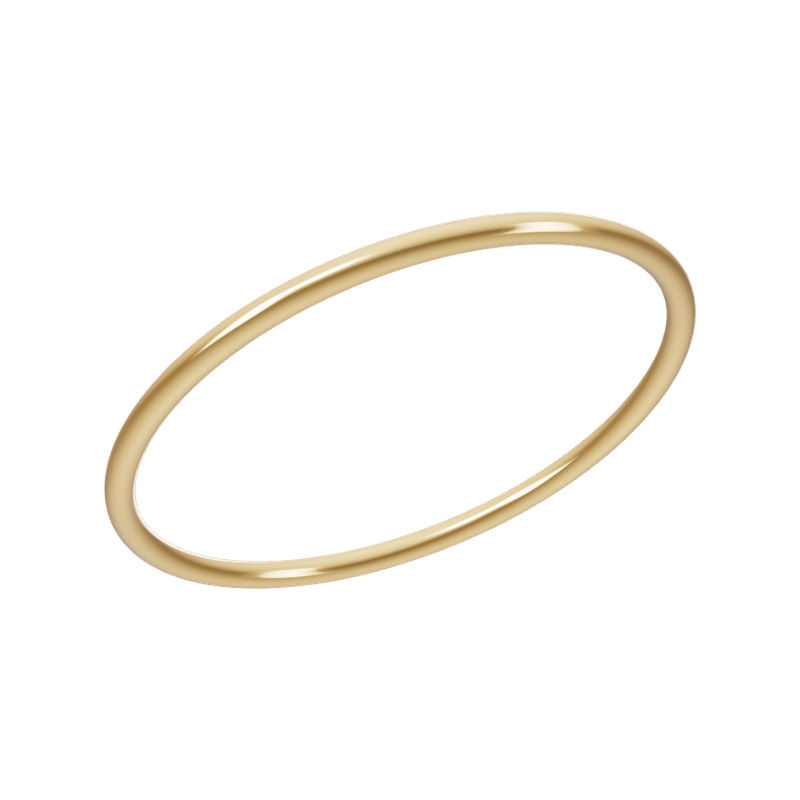 A seamless hoop in 14k yellow gold