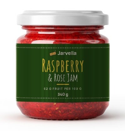A jar of Jarvella raspberry and rose jam