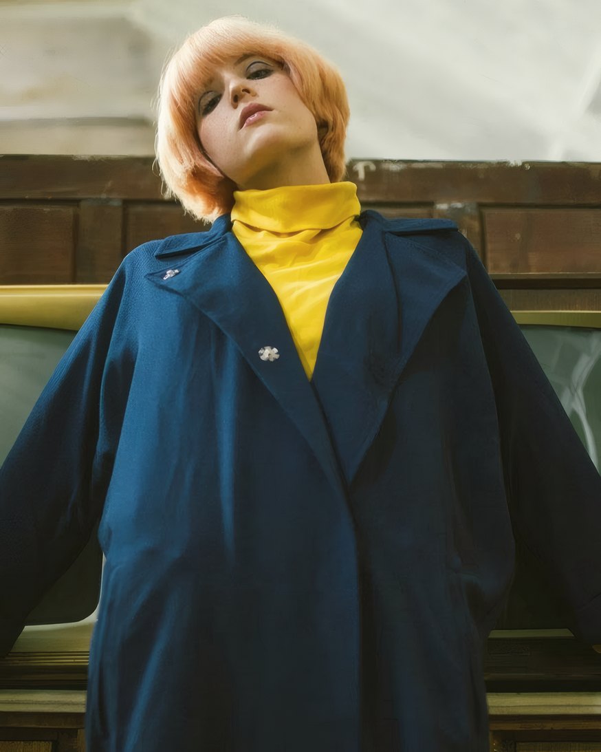 Navy Wool Swing Coat