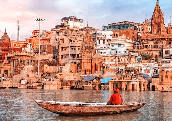 Boats on the ghats of Varanasi