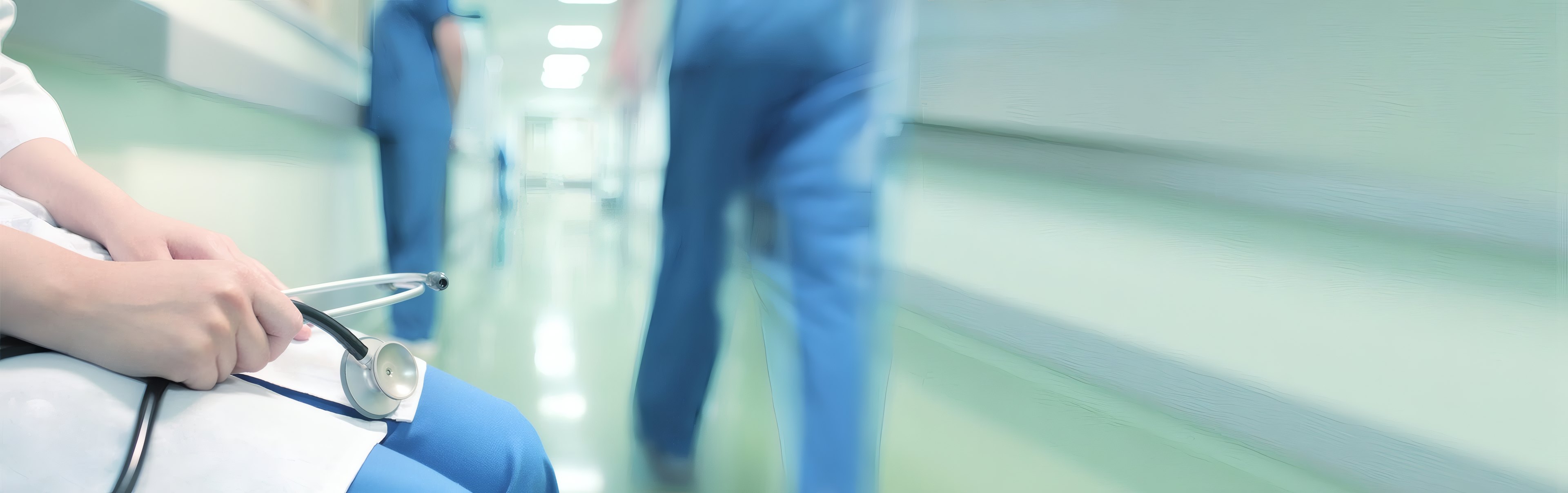 The bright main corridor of the clinic