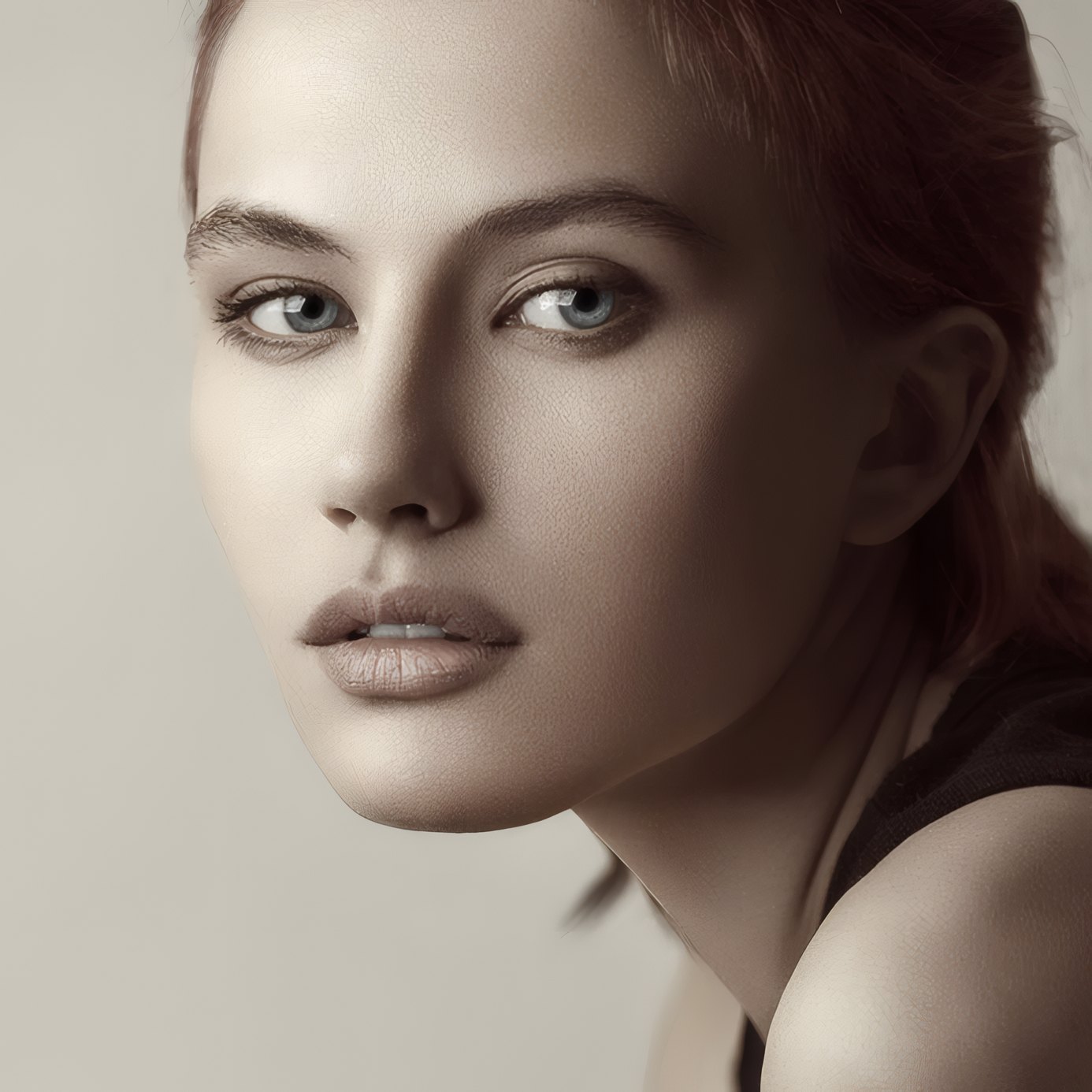 A face in warm light