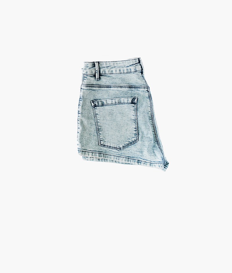 Bleached Denim Shorts