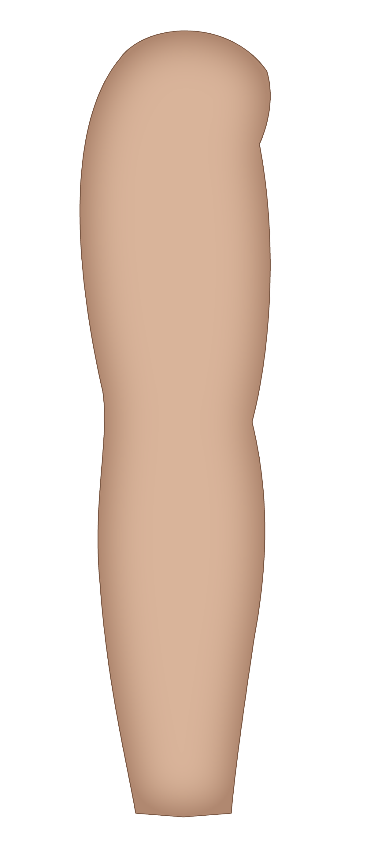 A sleeve template: an arm drawn from shoulder to wrist with a blackwork sleeve