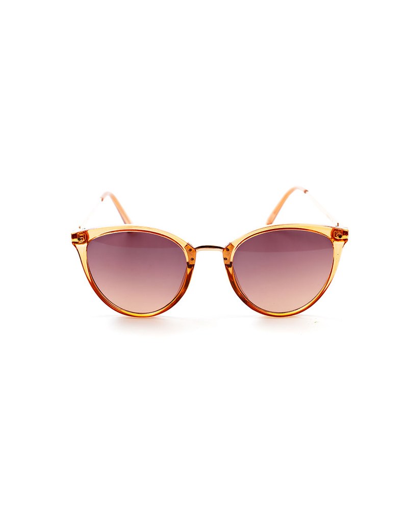 Round sunglasses with rose gradient lenses