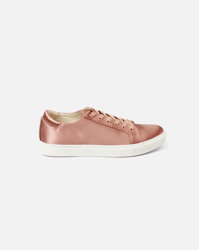 Rose Satin Sneakers