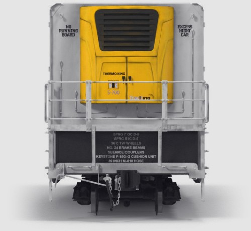The end of a yellow rail wagon