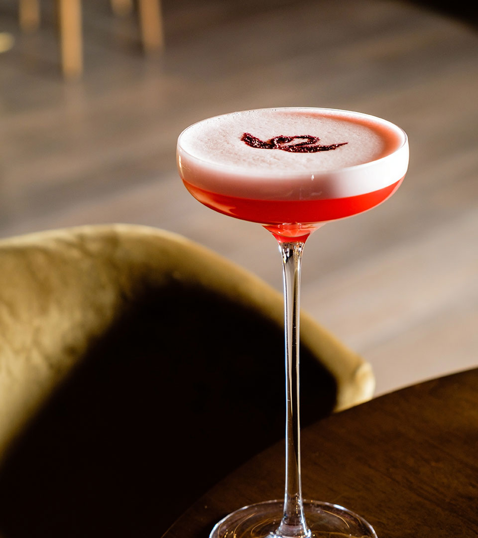 A red sour with dried rose petals