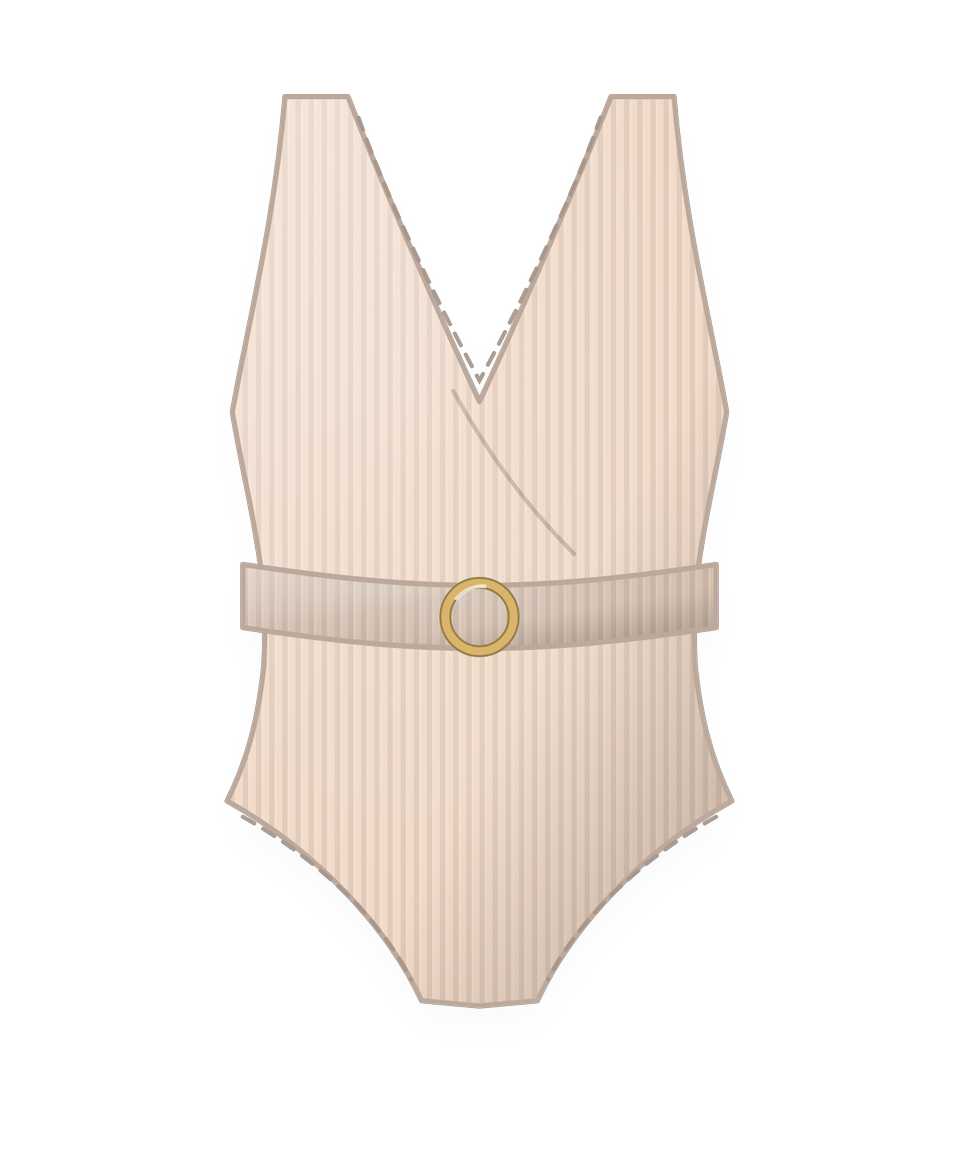 Capri Belted One-Piece in Shell