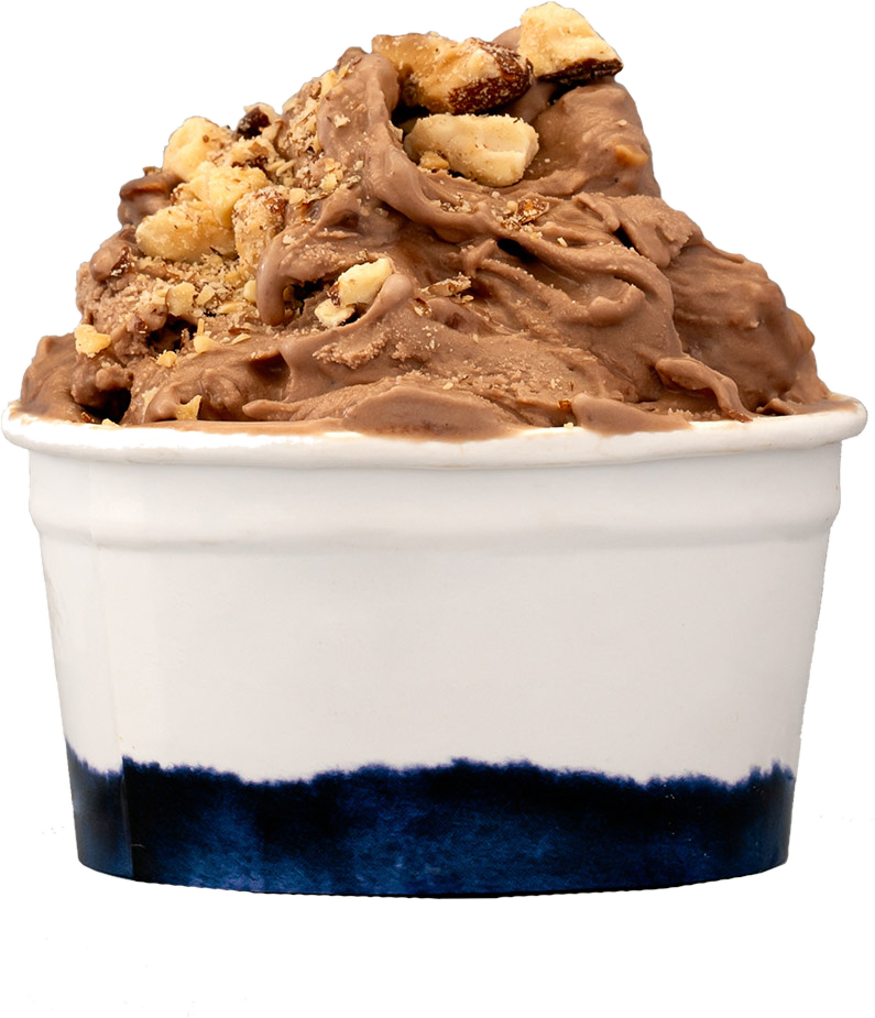 A cup of chocolate hazelnut gelato