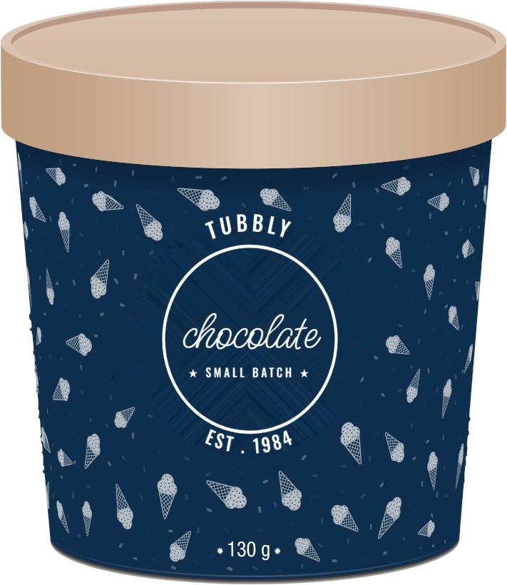 A chocolate pint tub
