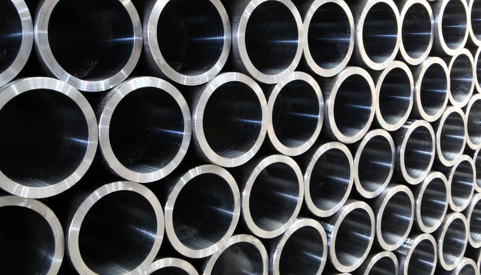 Stacked steel tube in the Pittsburgh yard