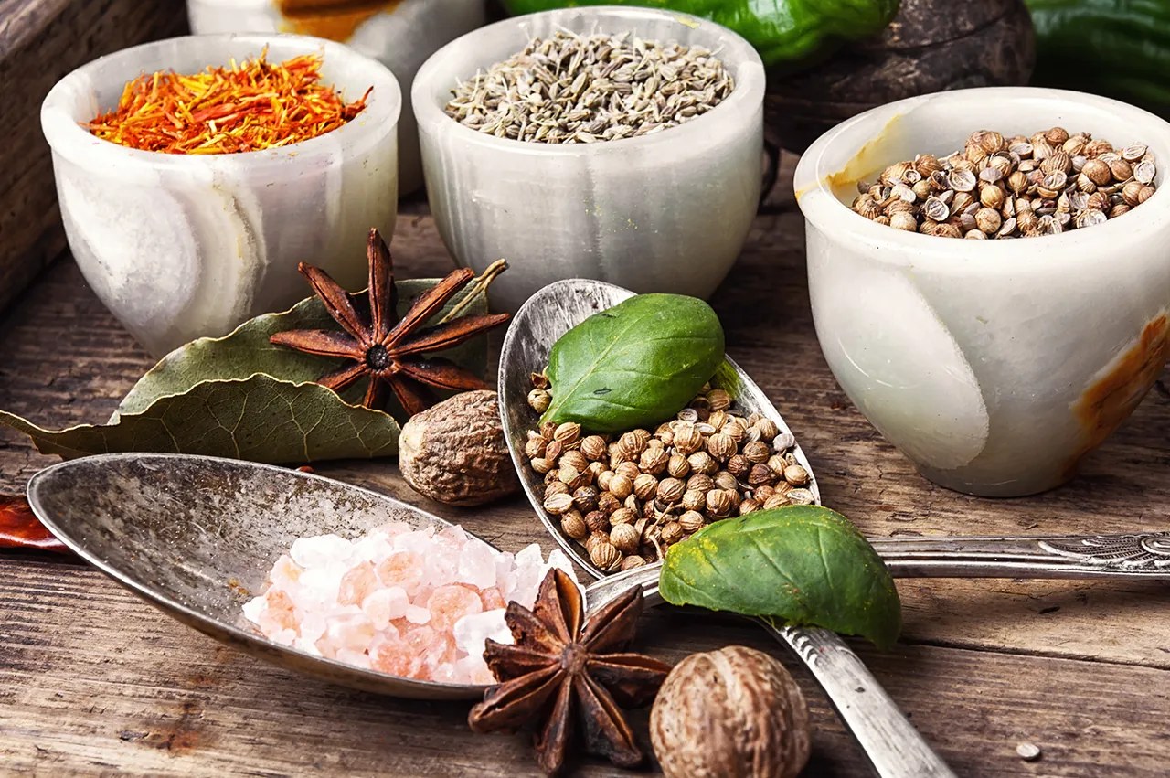 Masala being blended by hand