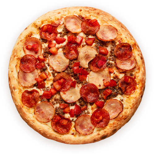 Meat Feast pizza from above