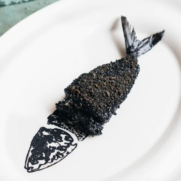 Squid-Ink Crusted Sea Bream