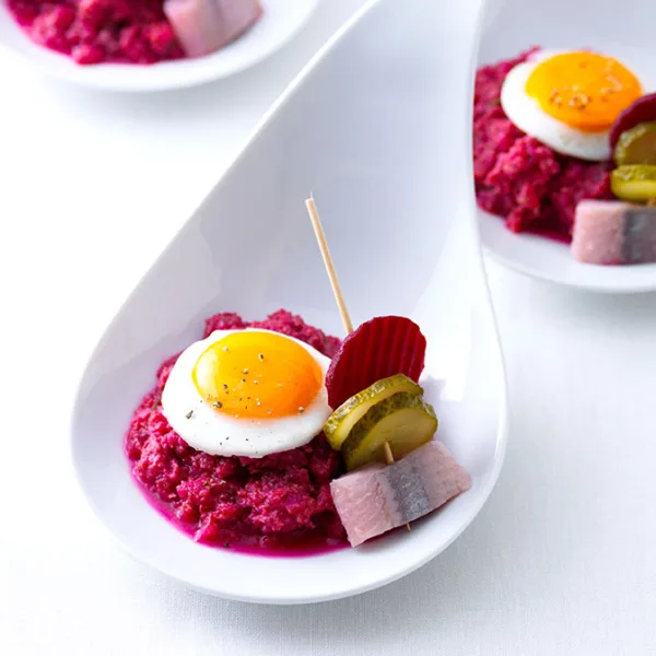 Beet and Herring Amuse-Bouche
