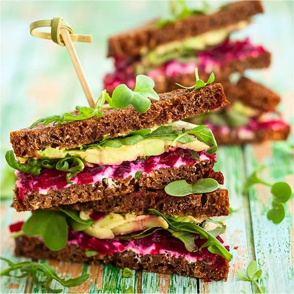 Beetroot and Avocado Rye Club