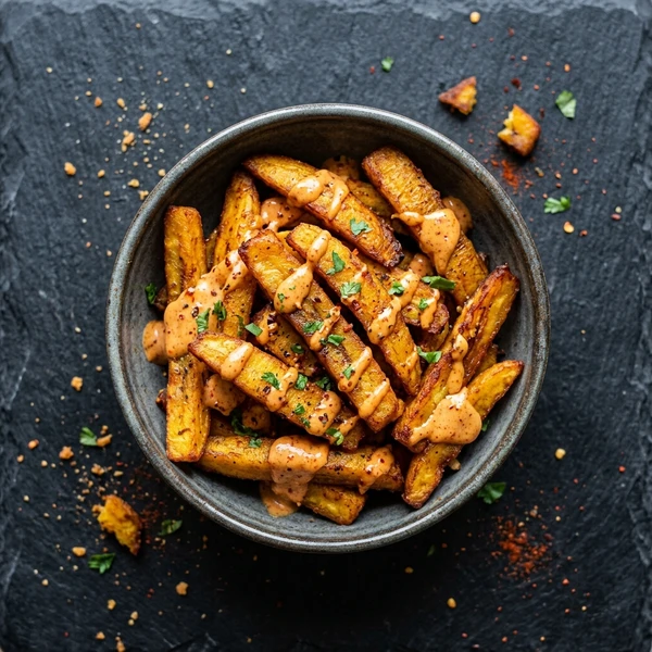 Loaded Plantain Fries